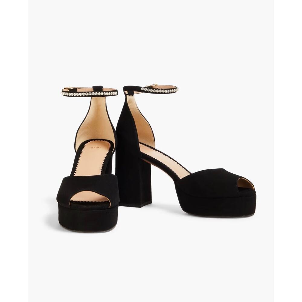 NEW Maje Crystal Embellished Black Heels size 37
